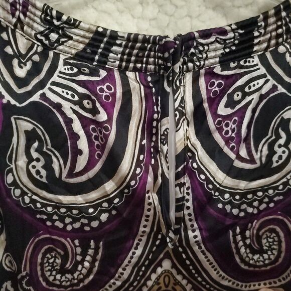 White House Black Market Women’s Black/Purple Silk Stretch Halter Neckline Sz 6 - Picture 11 of 16